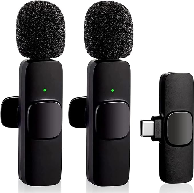 Microfone Sem Fio Transmissor Receptor De Lapela Para Android Tipo c